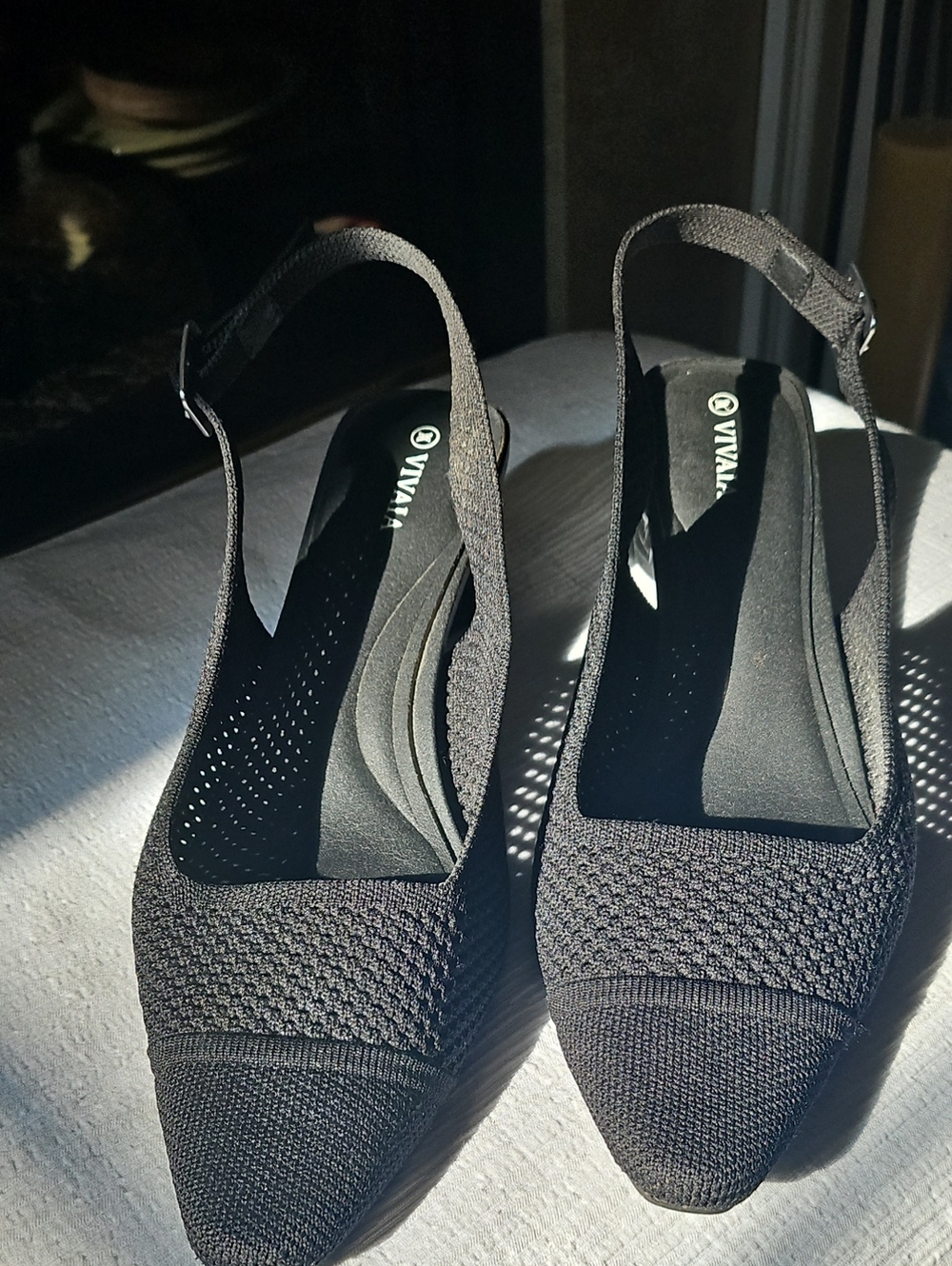 Vivaia Black Slingback Women's Low Heels Size 42